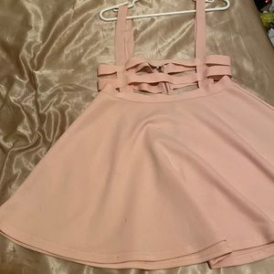 Pink Skirt with suspenders NWOT